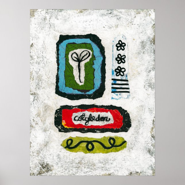 Seedling Cotyledon Poster Wall Art - Arte abstrata (Frente)