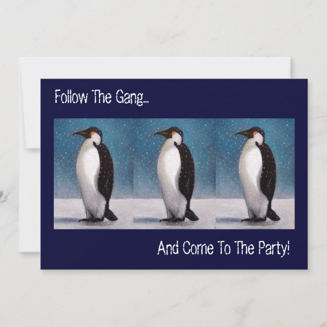 SEGUIR PINGUINS: CONVITE DE FESTAS:ARTE (Frente)