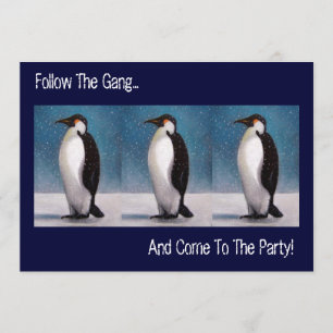 SEGUIR PINGUINS: CONVITE DE FESTAS:ARTE