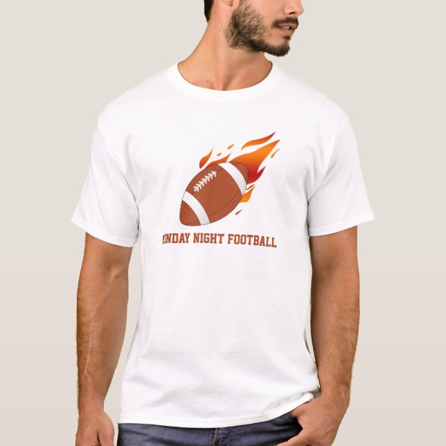 Segunda-feira à noite t-shirt pretos do futebol (Frente)