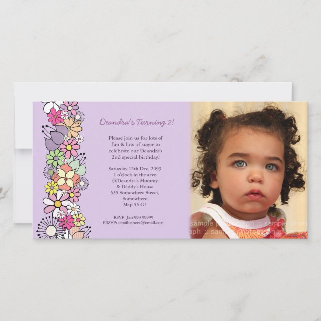 Segundo aniversário de Baby Girls de Blossomo Roxo (Frente)