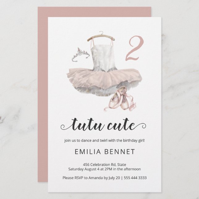 Segundo aniversário de Ballerina Minimalista de Tu (Frente/Verso)