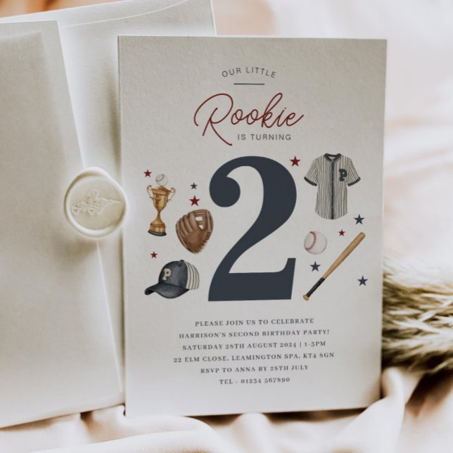 Segundo aniversário do Rookie - 2 Convite (Rookie 2nd Birthday - 2 Invitation)