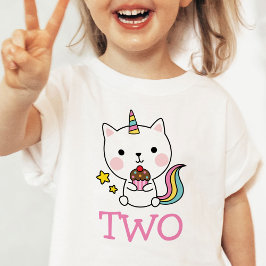 Segundo aniversário Dois Gatos - Camiseta Unicórn