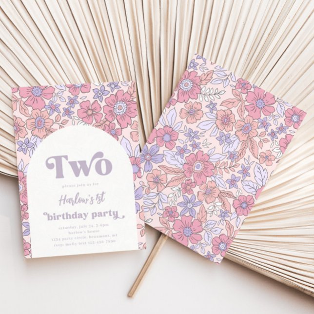 Segundo Convite de Aniversário da Flor | Flor selv (Criador carregado)