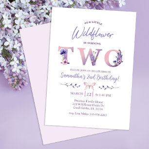 Segundo Convite de aniversário de Wildflower