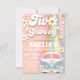 Segundo Convite de Aniversário para 2 Groovy