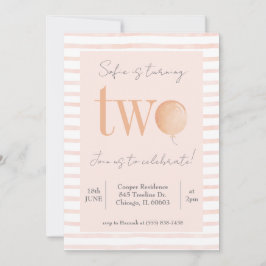 Segundo Convite de Aniversário Rosa