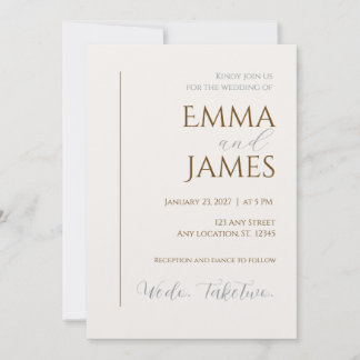 Segundo Convite de Casamento. Minimalista moderno