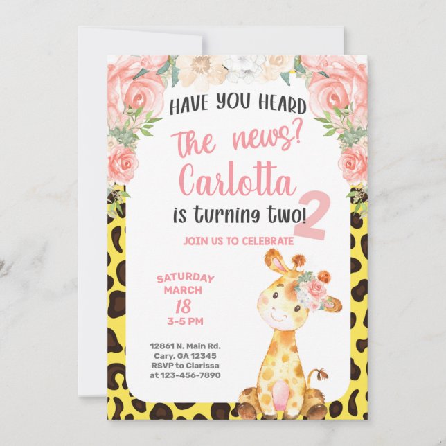 Segundo de menina da Girafa, segundo convite de an (Frente)