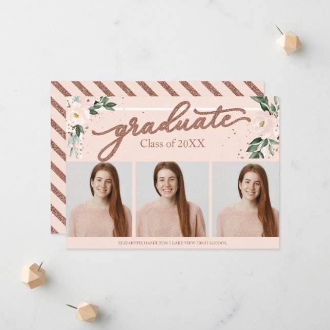 Segundo grau Graduação Anúncio 3 Cartões com fotos (Frente/Verso In Situ)