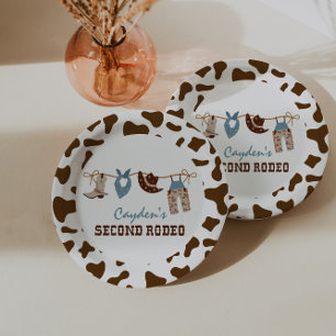 Segundo Rodeio Cowboy Western Prato de Papel de An