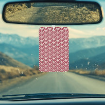 Seigaiha, Waves, Japanese, Burgundy and White