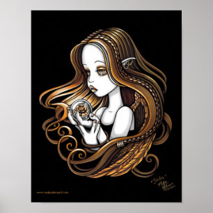 "Seika" Amber Rosa Crystal Ball Angel Poster