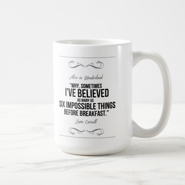 "Seis coisas impossíveis" Alice na caneca do país (Direita)