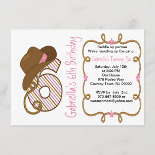 Seis convites grande ocidental do aniversário da