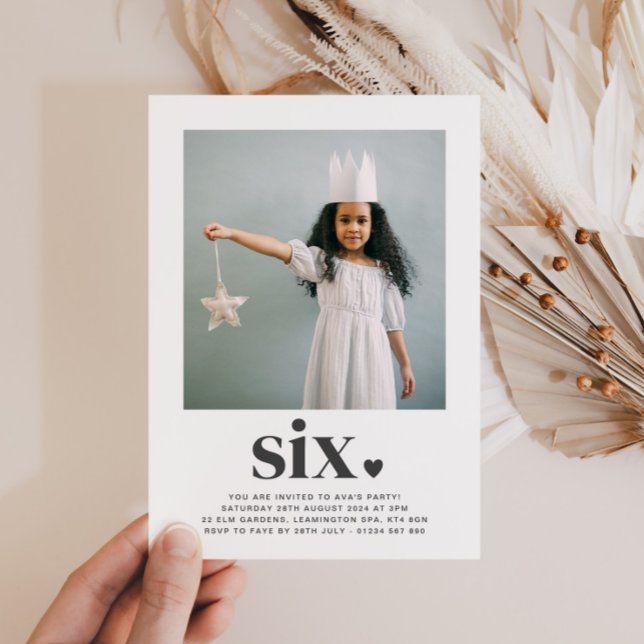 Seis Corações - Convite de Aniversário para Foto Q (Criador carregado)