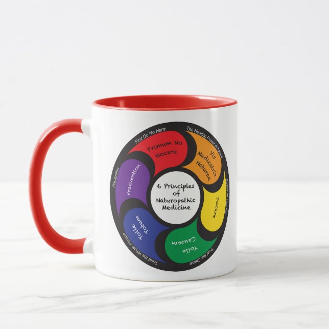 Seis princípios de caneca da medicina de (Esquerda)