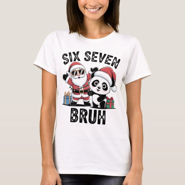 Seis Sete Bruh Camisa Divertida de Natal | Papai N (Frente)