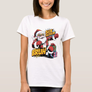 Seis Sete Bruh Camisa Engraçada de Natal Retro P