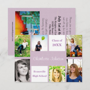 Seis/Sete Fotos Roxo - Anúncio de Graduação 3x5