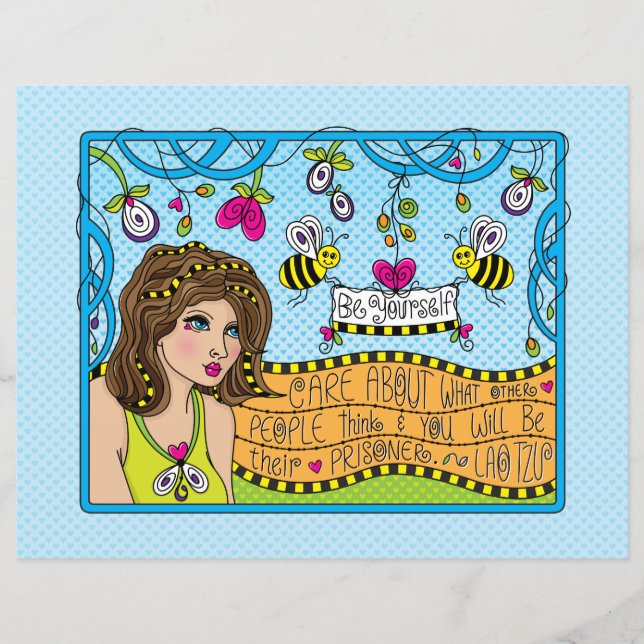 Seja a sua folha de papel plana 11"x8.5" (Frente)