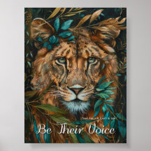 Seja a voz deles com as palavras Impressão e desca