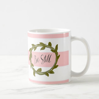 "Seja ainda" caneca cor-de-rosa e branca da listra