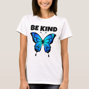 SEJA BEM AZUL BOTTERFLY LADIS T-SHIRT
