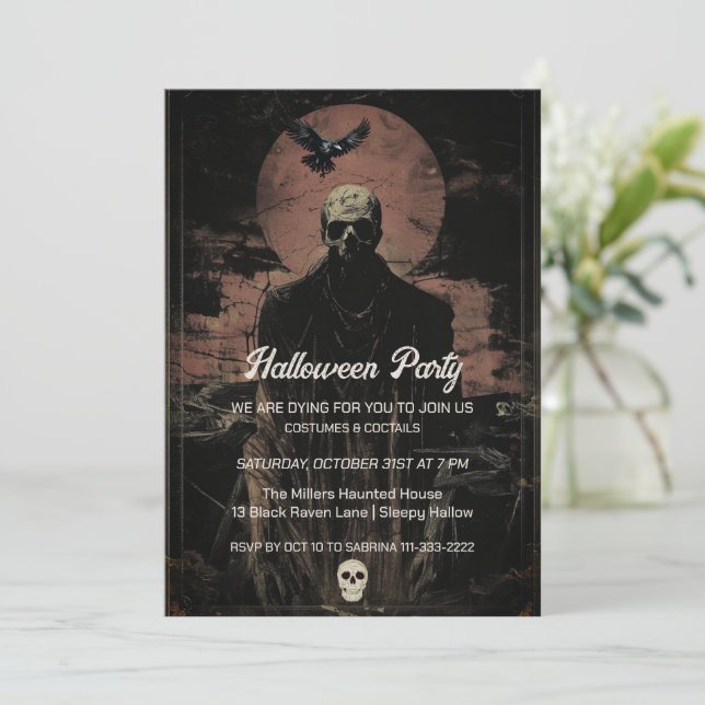 Seja bem-vindo ao convite da Festa de Halloween do (Em pé/Frente)