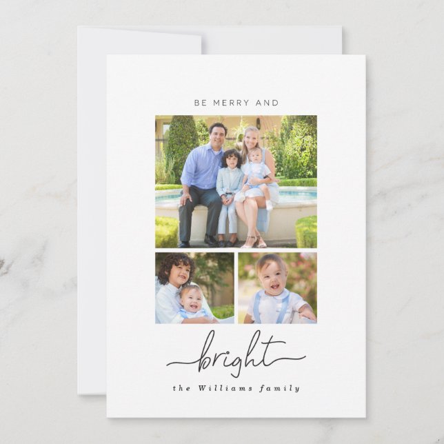 Seja cartões de Natal alegres e brilhantes da (Frente)