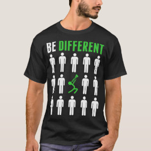 Seja diferente na camisa do músico do jogador de