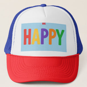 Seja feliz com Boné colorido - Vibes positivas H