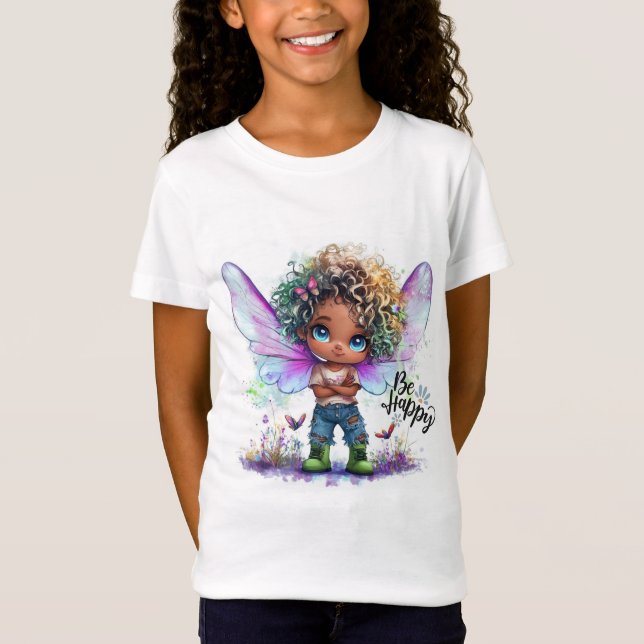 Seja Feliz Lil Fairy Kids T-Shirt (Frente)