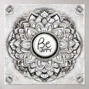 Seja Feliz Mandala patten poster