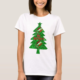 Seja Feliz Vinho Árvore de Natal Camisa Vermelha V