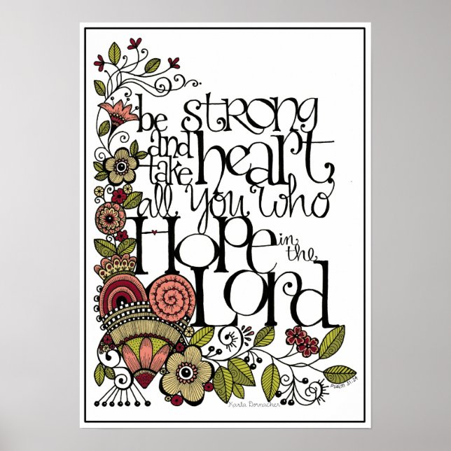 Seja forte - Impressão de arte (Frente)