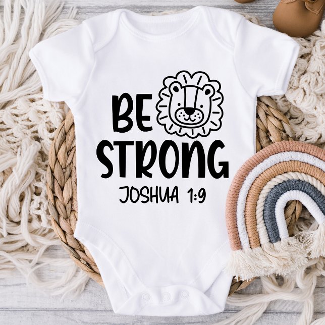 Seja Forte Joshua 1:9 Camisa Cristã De Bebê (Criador carregado)