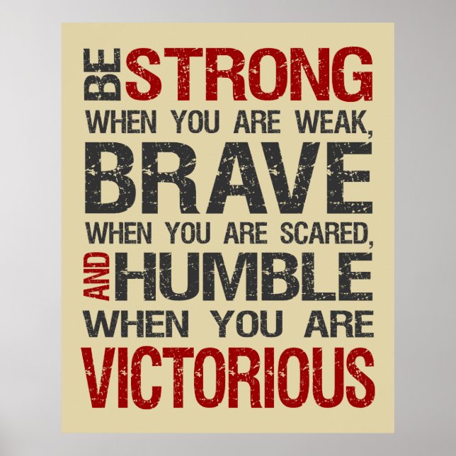 Seja Forte Quando Estiver Fraco Poster - Areia (Frente)