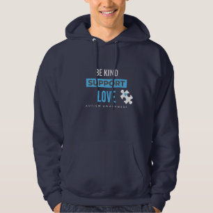 seja gentil. apoio. amor. autismo Pullover Hoodie