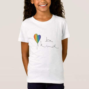 Seja gentil, bondade, amor, arco-íris, camiseta