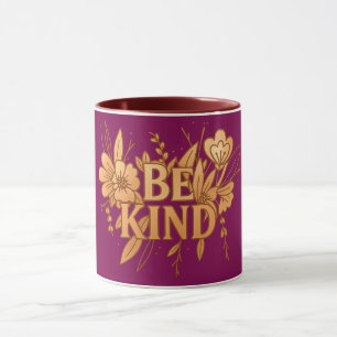 Seja Gentil Caneca Combo Floral Dourada Inspirad