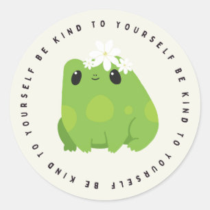 Seja gentil consigo mesmo, Sapo Kawaii, adesivo pa
