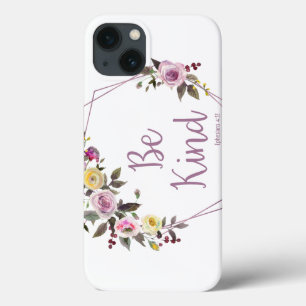 Seja Gentil Floral de Aquarela Roxo Amarelo