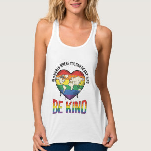 Seja Gentil Mundo Coração Arco-Íris Camiseta Vecto
