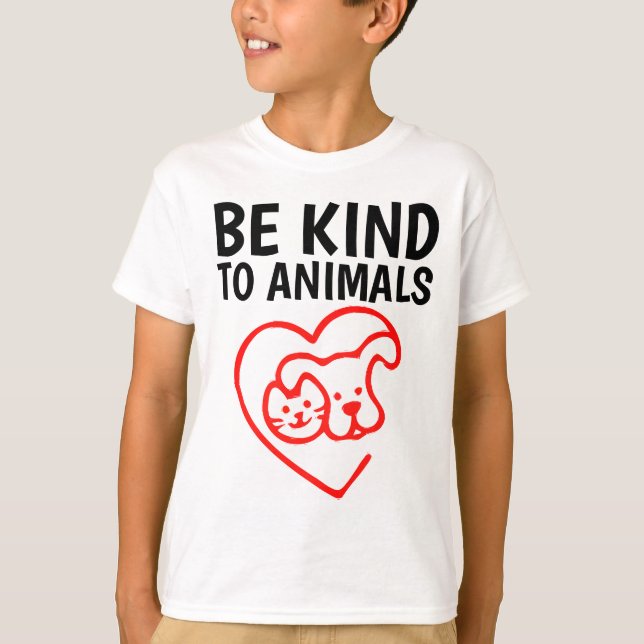 SEJA GENTIL PARA ANIMAIS Crianças T-shirts (Frente)