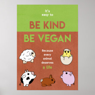 Seja gentil Seja Vegan Poster