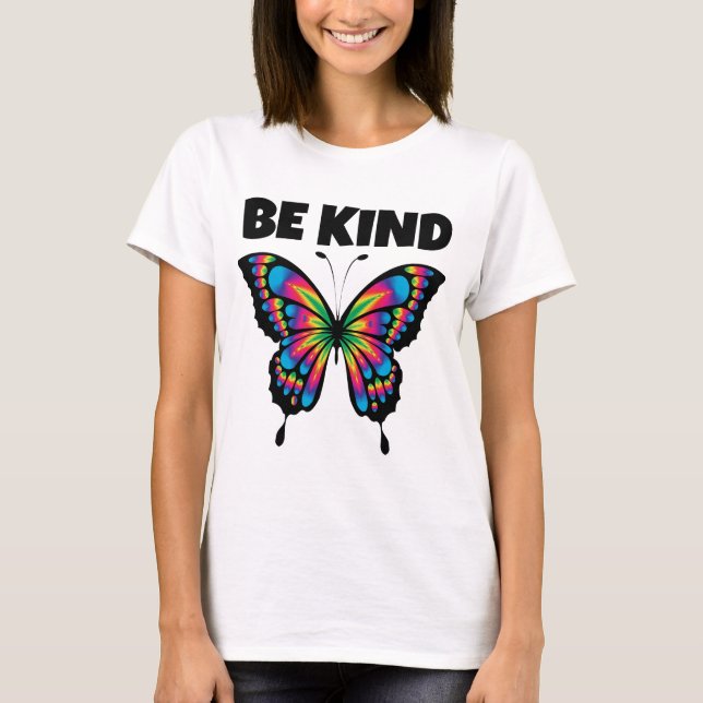 SEJA GENTIL, SENHORAS DE BOTTERFLY, T-SHIRT (Frente)