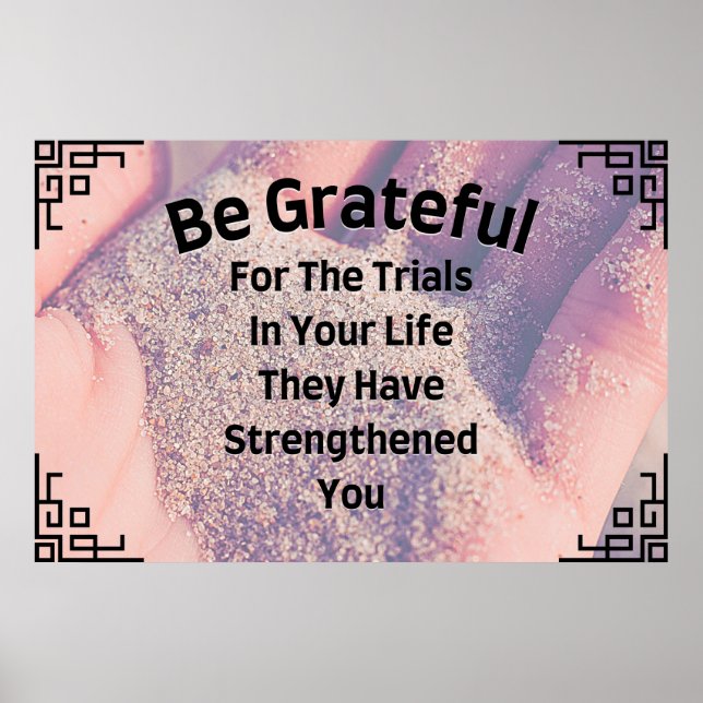 "Seja Grateful", Poster de Wall Art Inspiracional (Frente)