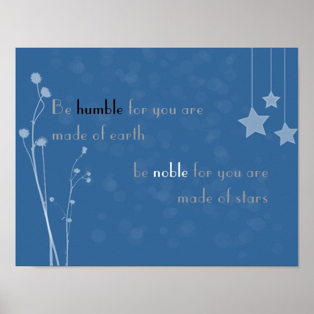 Seja humilde, seja nobre, poster (Frente)